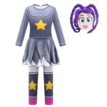 Laste t&uuml;drukute Lily Lovebraids Must T&auml;hetr&uuml;kiga Pikkade varrukate kombinesoon Cosplay kost&uuml;&uuml;m Halloweeni riietus 110cm hall v&auml;rv