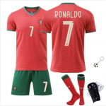 Laste jalgpallivarustus 2526 Hooaeg Portugal Koduv&auml;ljak 7 Ronaldo S&auml;rk Punane Jalgpallikomplekt 100-110 CM punane