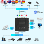 M&auml;ngukonsooli RGBS VGA SCART YPBPR komponentmuunduriks RGBS VGA SCART TO YPBPR v&auml;rvierinevusmuundur Videoadapter france