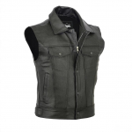S&auml;rk, Suurep&auml;rane t&otilde;mblukk ja n&ouml;&ouml;p, Mootorratas, Vabaaja nahast vest, Meeste vest XXXXXL must