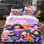 APHMAU Voodipesukomplekt &Uuml;heinimese Twin T&auml;iskasvanu Suurusega Queen King Suurus Kawaii Aphmau Voodikomplekt T&auml;iskasvanu Laste Magamistuba Tekikatted Komplektid 3D Prinditud Anime Voodi 135x200cm