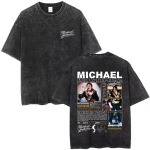 Popi kuningas Michael Jackson Vintage Pesu T-s&auml;rgid Mehed Naised Vabaaja Retro Puuvillane T-s&auml;rk Mehelik Gooti Rock &Uuml;legabariidiline T-s&auml;rk M black