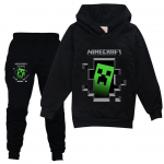 Poiste T&uuml;drukute Laste Minecraft Kapuutsiga Dressipluus Kapuutsiga P&uuml;ksid Riietus &Uuml;likond Pikkade Varrukatega Dressid Komplekt Topid+P&uuml;ksid Spordir&otilde;ivad 7-14A 130