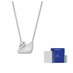 Swarovski kunstkristall, Swarovski element, Roodiumiga kaetud kaelakeed naistele, valge F (One Size Fits All)-Camellia Embossed Gift Box valge