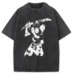 Streetwear Suvine L&uuml;hikeste Varrukatega Vintage T-s&auml;rk Jaapani Anime Graafilise Prindiga T-s&auml;rk Meeste Harajuku Vabaaja L&otilde;tv Pestaud T-s&auml;rgid S
