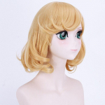 Anime 45cm Sumeragi Cosplay Parukad Kakegurui Kollased S&uuml;nteetilised Juuksed L&uuml;hikesed p&uuml;ksid Wave Gold Juustega Parukas (Gold,45CM) kuld