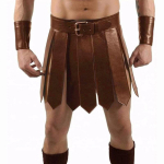 Vana-Rooma Leegion&auml;r Gliaator Lahinguv&ouml;&ouml; Seelik Mehed Naised Steampunk PU Nahast Kiiver Kleit Keskaegne Kreeka Cosplay Kost&uuml;&uuml;m One Size pruun