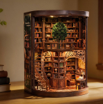Bestseller Time Library Raamaturiiul DIY Maja Retro 3D K&auml;sit&ouml;&ouml; Puidust Pusle Raamaturiiul Kodu Dekoor Mudel WF26003 black