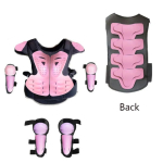 Must 4-15 Aastat Laps Lapsed Jalgratas Uisutamine Sport Toetus Motokross Keha Selg Kaitse Kiiver P&otilde;lv K&uuml;&uuml;narnukk Kaitsmed Mootorratta Vest Komplektid Height(1.5-1.7M) pink