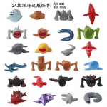 24tk Meres&ouml;&ouml;ja Bloop Gran Maja Figuur Mini 2,5-5 cm S&uuml;vamere Uurimise M&auml;ngumudel PVC S&uuml;vamere Koletise Figuurid S&uuml;nnip&auml;evakingitus 4-5cm