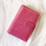 A5 A6 Krokodillimustriga Nahast Sideaine Makroon V&auml;rvi M&auml;rkmik DIY Sideaine M&auml;rkmiku Kate P&auml;evik Planeerija Paberikate Kirjatarbed (pink,A6) roosa