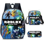 Roblox &Uuml;li&otilde;pilase Seljakott L&otilde;unakkus Kott K&uuml;ljekott 3-&uuml;hes Komplekt Tr&uuml;kitud Koolikott Lastele Teismelistele Kingitus