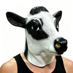 Lehma lateksmask, naljakas looma mask pidudeks One size fits all adults valge/must