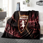 Jalgpall Torino Disainiga Flanellitekk, Pehme Pol&uuml;ester, Moodne Disain, Aastaringselt Kasutamiseks Telkimisel, Reisimisel, Kingituseks P&uuml;hadeks v&otilde;i S&uuml;nnip&auml;evadeks 150x200cm