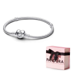 Pandora Moments S&uuml;damekujulise pandlaga madalav&otilde;tmeline k&auml;ev&otilde;ru H&otilde;bedane 590719 19-Bowknot Gift Box white