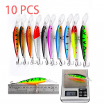 10/43 tk 110 mm 7g sp volfram kaalus&uuml;steem parimad kalap&uuml;&uuml;gi landid Minnow Crank Wobbler Kvaliteetsed kalastustarvete konksud kalastamiseks 10pcs