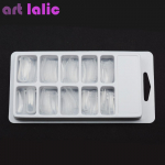 100 tk Quick Building Mold Tips Dual Forms Finger Extension Nail Art UV-geel valge