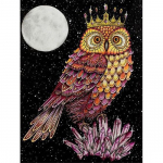 5D teemantmaal T&auml;ispuur Owl King Teemantmosaiik Rhinestones Teemanttikandid 20*30 cm