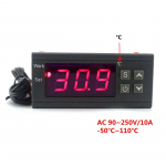 Digitaalne temperatuuri regulaator 90-250V 10A termostaadi regulaator k&uuml;tteelemendi k&uuml;tte jahutuse reguleerimiseks Celsius AC DC 12V