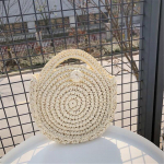 &Uuml;mmargused &otilde;lgkotid Naiste suvekott Woven Beach Circle Bohemia Crossbody kotid 16*5*22cm beež