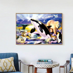 Teemantmaalid J&auml;&auml;karud ja pingviinid Rhinestones Pildid Mosaiik T&auml;isekraan teemanttikandid 20X30CM