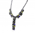 NOA [I2200] - Collier Cr&eacute;ateur 'Sissi' violet vert lilla