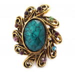 Les Tr&eacute;sors De Lily [J9006] - Bague Cr&eacute;ateur 'Bohemian Rhapsody' dor&eacute; multicolore mitmev&auml;rviline