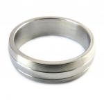 Bague alliance acier 'Peaceful' gris argent&eacute; - 6 mm 58 h&otilde;be
