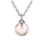 Les Tr&eacute;sors De Lily [R0822] - Collier Argent 'Meghan' quartz rose argent&eacute; (rhodi&eacute;) - 6 mm Heleroosa