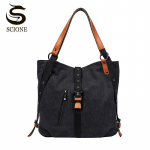 SCIONE Fashion naiste vabaaja k&auml;ekott &Otilde;lakott Suurema mahuga multifunktsionaalne k&auml;ekott 30cm*35cm*11cm must