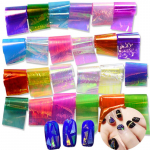 20 v&auml;rvi k&uuml;&uuml;nekunsti kleebised Holograafilised purustatud klaasist laserk&uuml;&uuml;nete fooliumkleebised