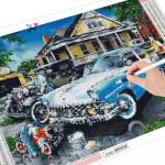 Teemantv&auml;rvimine auto maastik T&auml;ispuurimine Ruuttikandid Helmestega pilt Kodukaunistus 20X30CM