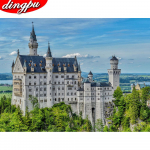 DIY 5D teemantpuur, &uuml;mmargune t&auml;istikandid, maastikumaal, ristpistes kividest kaunistus 20X30CM