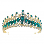 Miss Sugar Luxury Naiste Rhinestone Crown Tiara peapael Pulmapeakate Juuste aksessuaar roheline