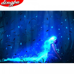 DINGPU 5D teemantmaal, maastik t&auml;is&uuml;mmarguse teemanttikandiga mosaiikristpistega kodukaunistuste kingitus 20X30CM