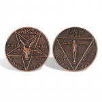 Anime Lucifer Morningstar Satanic Pentecost Cosplay m&auml;lestusm&uuml;nt Halloweeni metallist rekvisiidi m&uuml;nt