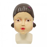 Kalmaari m&auml;ng Robot Doll Star T&auml;iskasvanute Cosplay maskid &Otilde;udne kollane v&auml;ike t&uuml;druk Halloweeni lateksmask kogu n&auml;ole One Size