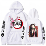 Jaapan Anime Kawaii Demon Slayer Kamado Nezuko Manga Pusad Pusad Topid Pulloverid T&auml;navar&otilde;ivad Unisex Multifilmi dressipluus L valge