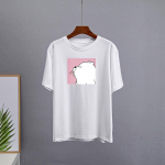 Hirsionsan Cute Bear Printing Naiste T-s&auml;rk 2022 Uus Harajuku Korea Oversized 100% puuvillane suvised T-s&auml;rgid Pehmed naiste džemprid M valge