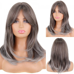 MISSQUEEN s&uuml;nteetilised parukad, pikad kihilised soengud, ombre must pruun blond hall tuhkpunane tukkidega mustadele naistele 18inches&China