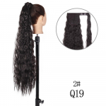 MERISIHAIR 34-tolline s&uuml;nteetiline laineline pikkade naturaalsete juuste hobusesaba pikendus, klambriga juukset&uuml;kk, lokkis poni saba naisele 22 inches&CHINA