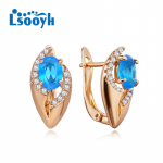 LSOOYH Clip K&otilde;rvar&otilde;ngad Roosa kullav&auml;rvi Moodne k&otilde;rvar&otilde;ngas Naistele Liblikas sinine t&auml;ht kuubiktsirkooniumoksiid &otilde;&otilde;nes lilledega k&otilde;rvar&otilde;ngad ehted A