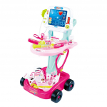Doctor Cart Kit Terviklikud meditsiinilised t&ouml;&ouml;riistad koos stetoskoobi s&uuml;stla ja r&ouml;ntgenikiirte teesklemism&auml;nguasjadega lastele roosa