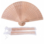 Puidust k&auml;siventilaator Pulmaventilaator Sandlipuust k&auml;siventilaatorid Pulmakaunistusega kokkuklapitavad lehvikud 20.5*33CM