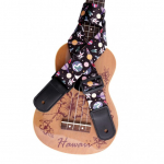 Uus reguleeritav 55&ndash;140 cm must ja v&auml;rviline tr&uuml;kkimine kosmoses reisiv Ukulele rihm pehme PU-nahast peaga, t&otilde;mbevastane, vastupidav