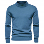 AIOPESON Mid Neck Pullover Meeste vabaaja &uuml;hev&auml;rviline Pehme Talvine Soe Meeste Kampsun Kvaliteetne Pullover Kampsun Meestele M 55-65kg sinine