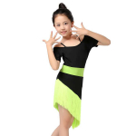 Kid Girls Spandex Ladina Rumba Samba tantsukleit peotantsur&otilde;ivad 130