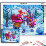 5D Teemantmaal J&otilde;ulupuu J&otilde;uluvana Lumememm DIY Teemanttikand Strass Kodu Kaunistus Full Round 20X30CM