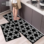 Mustvalged geomeetrilised k&ouml;&ouml;givaibad ja vaibad libisemiskindlad 40x60cm 40x120cm lihtsad vannitoavaipade komplektid 2-osaline magamistoa vaip 40x60cm+40x120cm