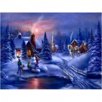 Maastik DIY 5D Teemantmaal T&auml;is&uuml;mmargune mosaiik Rhinestone Talvine Lumi Teemanttikandid Ristpistekomplektid Kodukaunistuse kunst Full Round 20x30CM